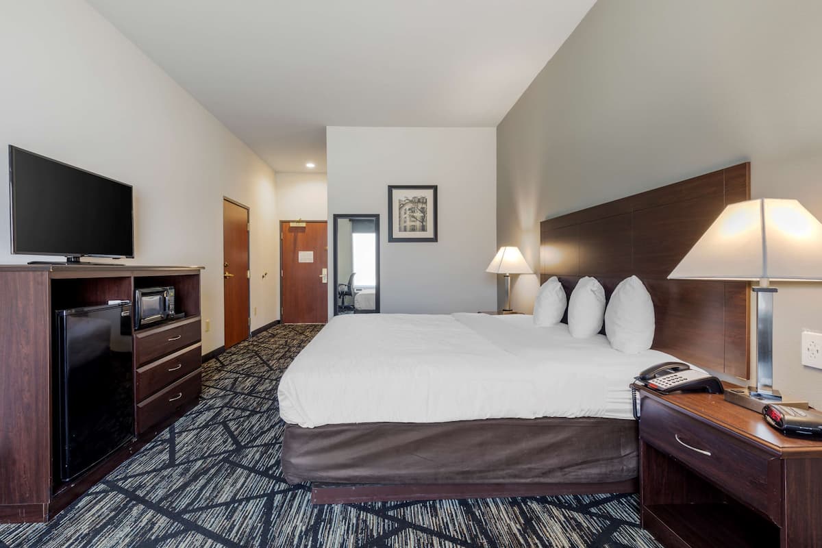 Standard Room, 1 King Bed, Non Smoking, Refrigerator & Microwave | Desk, laptop workspace, blackout drapes, iron/ironing board