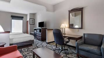 Suite, 2 Queen Beds, Non Smoking, Refrigerator & Microwave | Desk, laptop workspace, blackout drapes, iron/ironing board