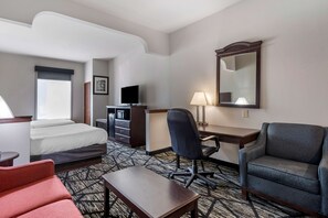 Suite, 2 Queen Beds, Non Smoking, Refrigerator & Microwave | Desk, laptop workspace, blackout drapes, iron/ironing board