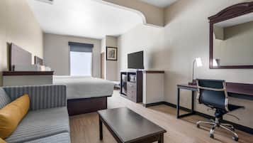 Suite, 2 Queen Beds, Non Smoking, Refrigerator & Microwave | Desk, laptop workspace, blackout drapes, iron/ironing board