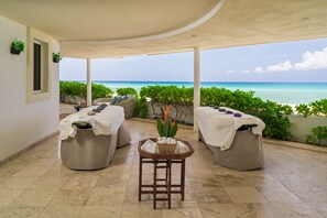 Steam room, massage/treatment rooms, manicures and pedicures