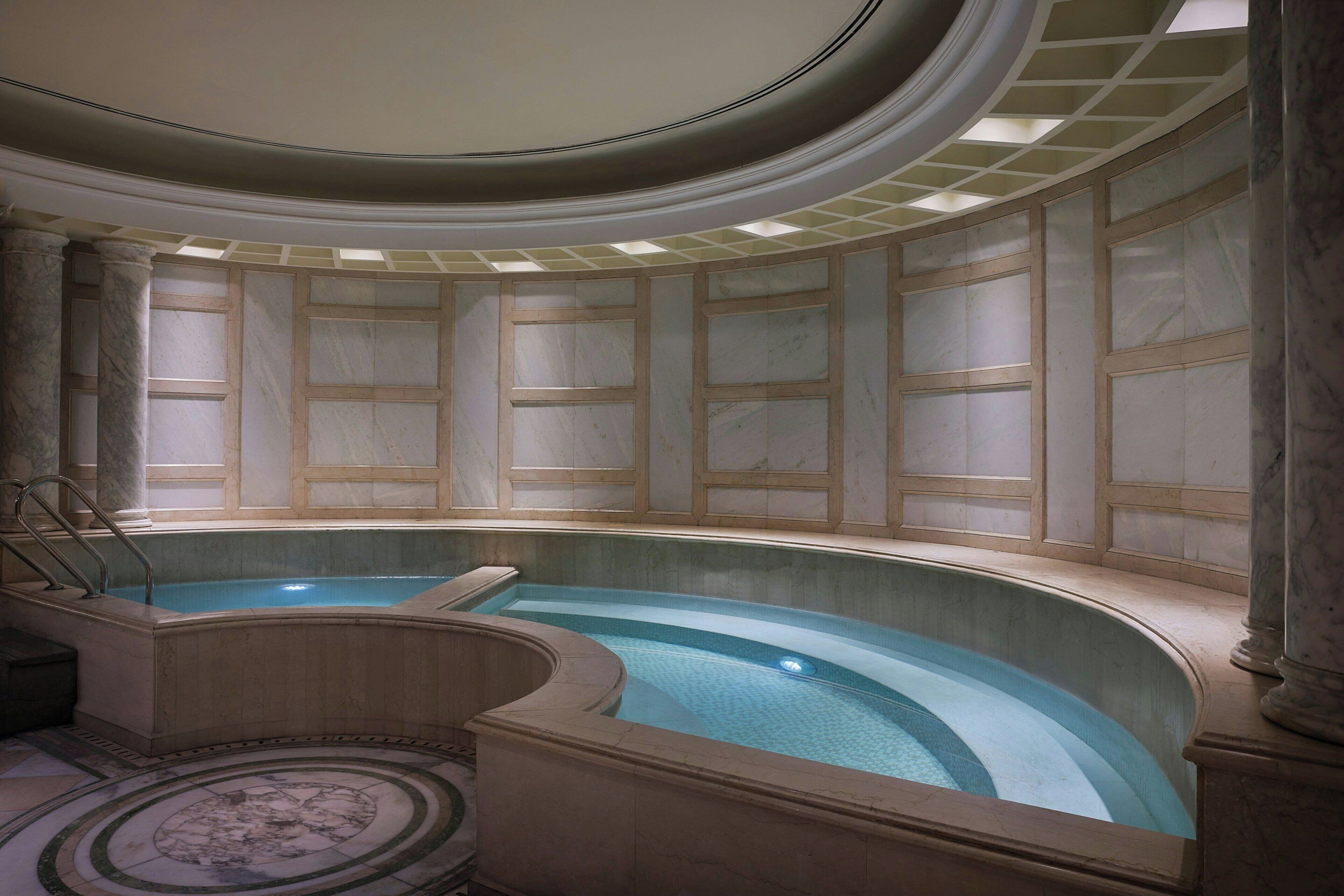 Indoor pool, outdoor pool, open 8:00 AM to 6:00 PM, pool umbrellas