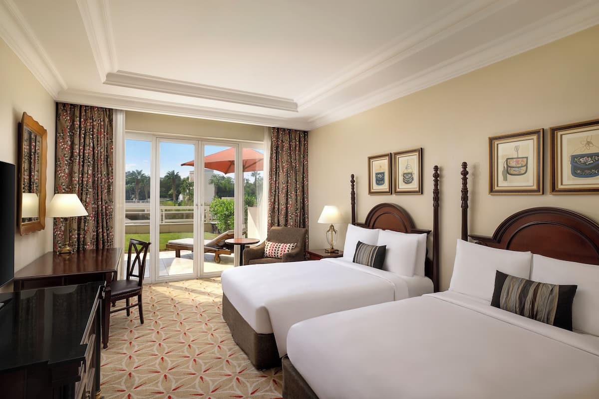 Chambre Deluxe, 2 lits doubles, vue jardin, côté jardin