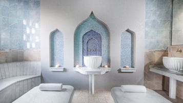 Sauna, steam room, Turkish bath, body treatments, aromatherapy