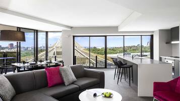 Premium Apartment, 2 Bedrooms, Corner | In-room safe, desk, laptop workspace, blackout drapes