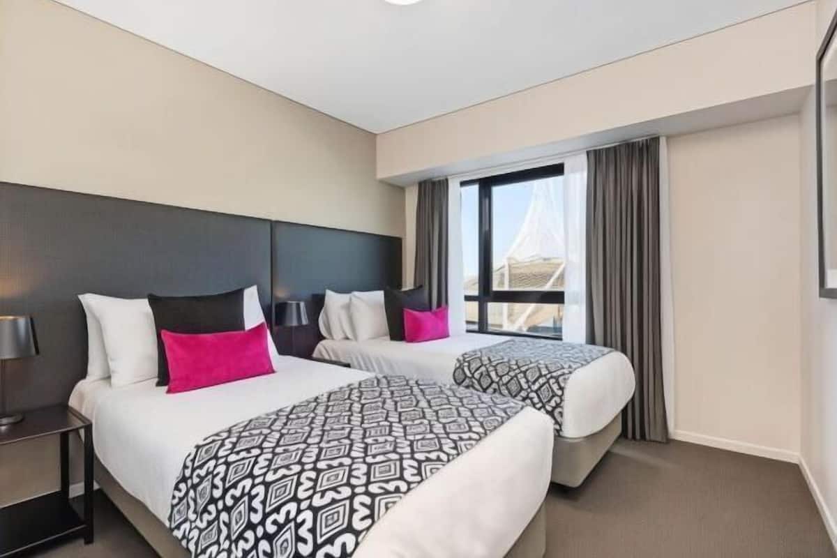 In-room safe, desk, laptop workspace, blackout curtains