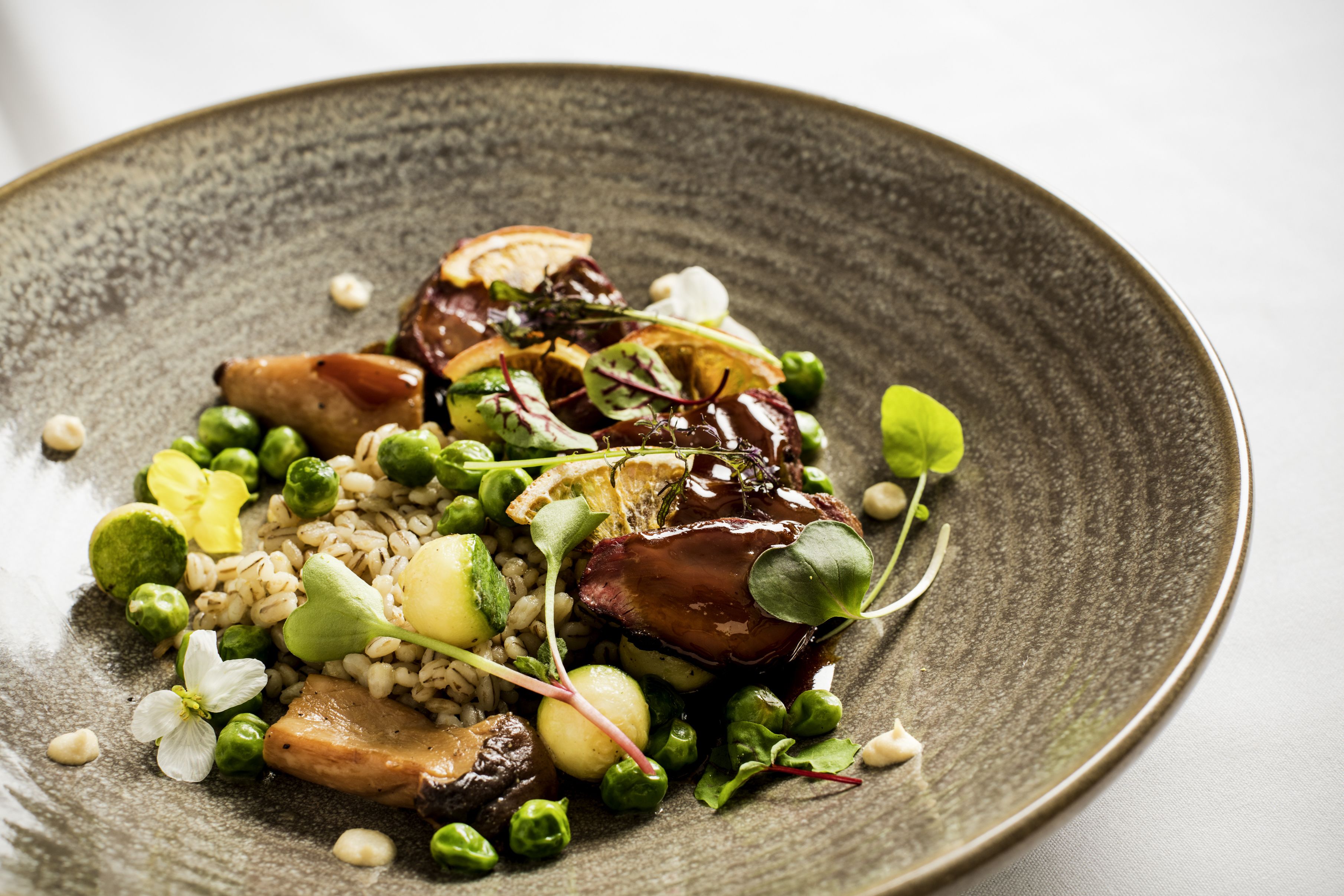 A plate of food with various ingredients.