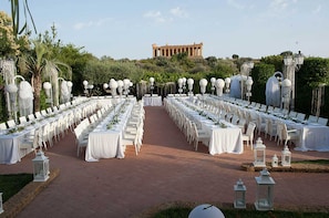 Outdoor banquet area
