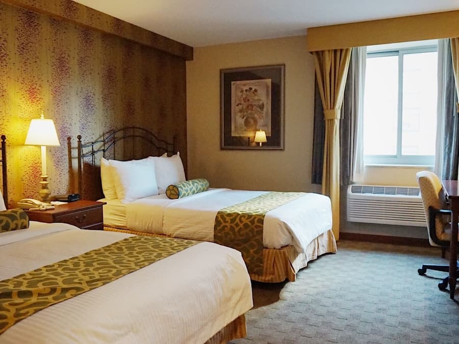 Standard Room, 2 Double Beds, Non Smoking | Desk, iron/ironing board, WiFi, bed sheets