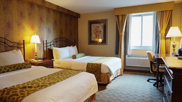 Standard Room, 2 Double Beds, Non Smoking | 1 bedroom, desk, iron/ironing board, WiFi
