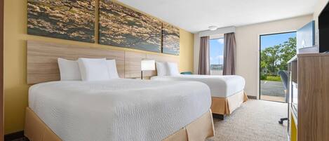 Room, 2 Queen Beds, Non Smoking | In-room safe, desk, blackout drapes, iron/ironing board