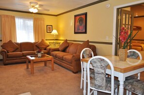 55-inch flat-screen TV with cable channels, DVD player - The Americana Village (South Lake Tahoe)