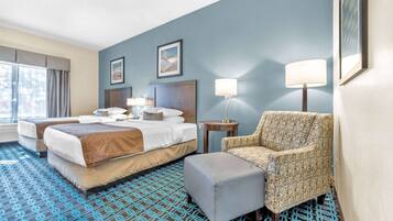 In-room safe, desk, laptop workspace, blackout drapes