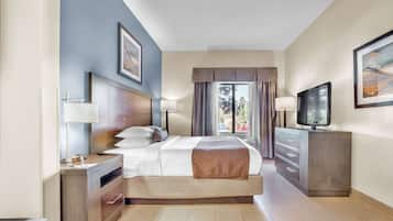 Superior Studio Suite, 1 King Bed, Non Smoking | In-room safe, desk, laptop workspace, blackout drapes