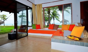 Luxury Villa, 3 Bedrooms, Beachfront | Down duvets, in-room safe