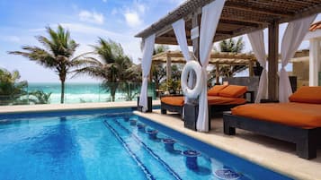 2 outdoor pools, pool umbrellas, sun loungers