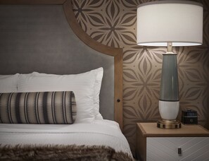 Hypo-allergenic bedding, pillowtop beds, desk, laptop workspace