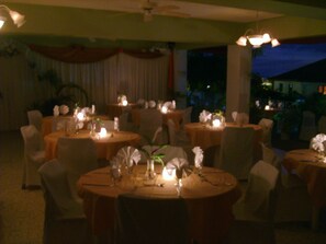 Outdoor banquet area
