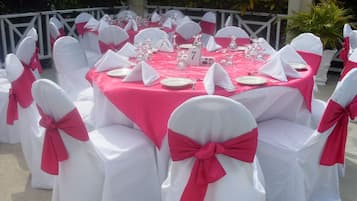 Outdoor banquet area