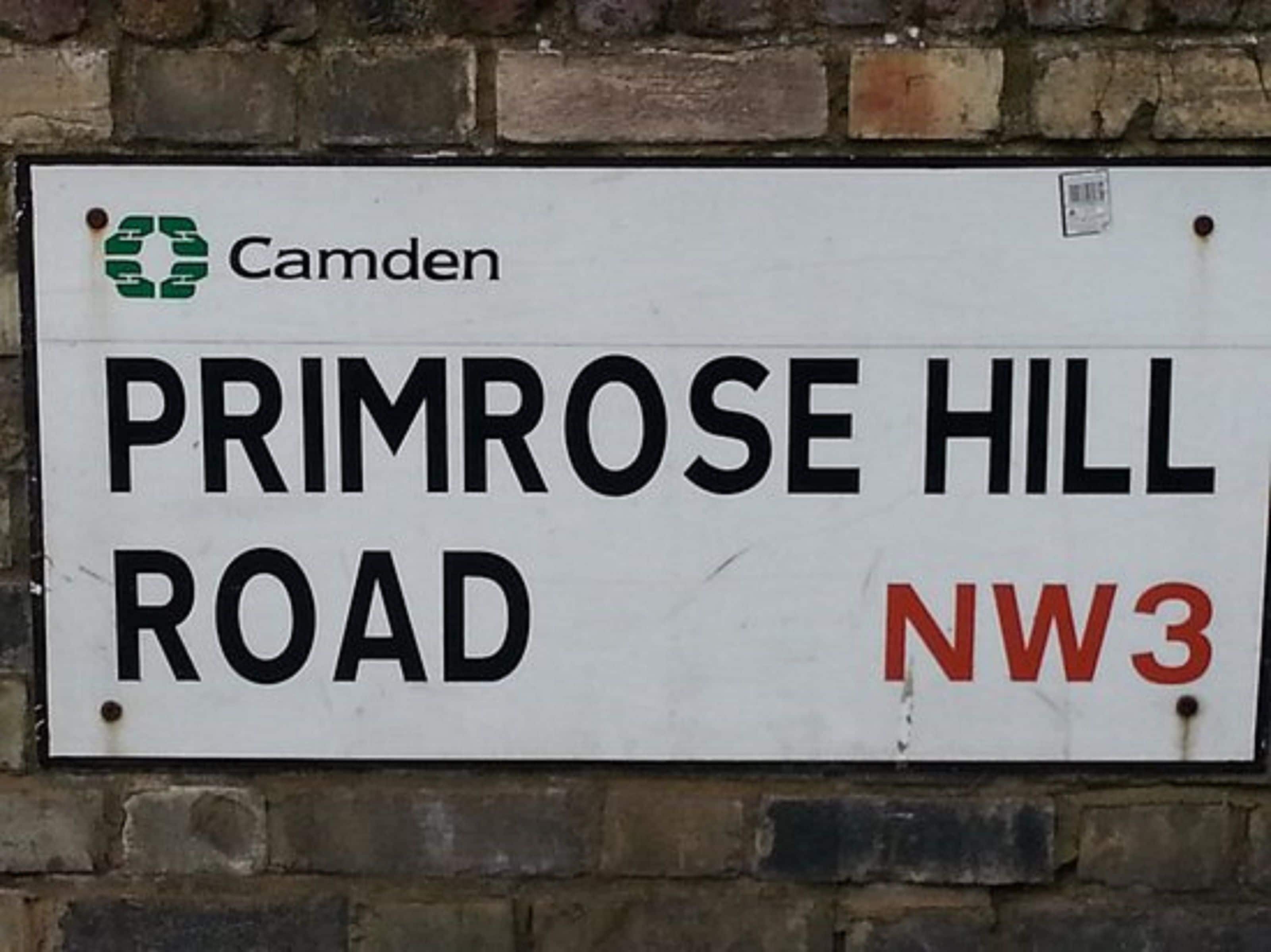 A street sign for Primrose Hill Road NW3.