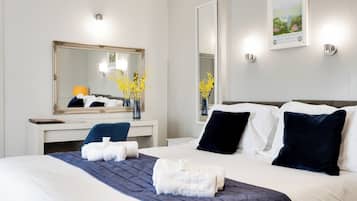Hypo-allergenic bedding, desk, laptop workspace, soundproofing
