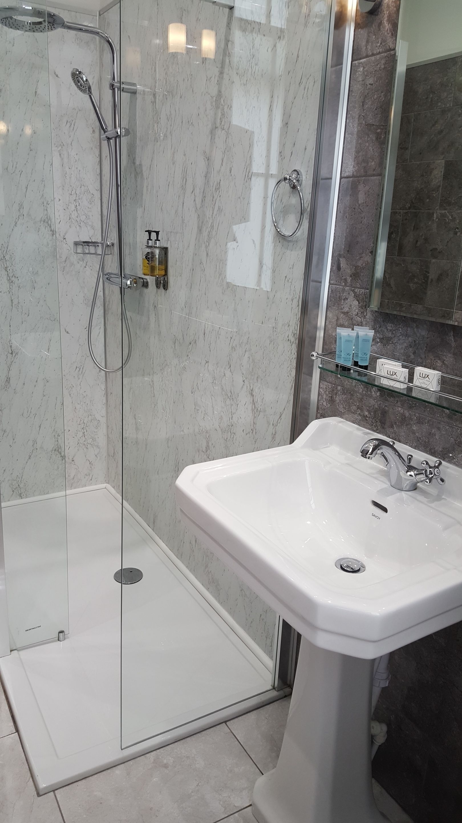 Free toiletries, hair dryer, towels