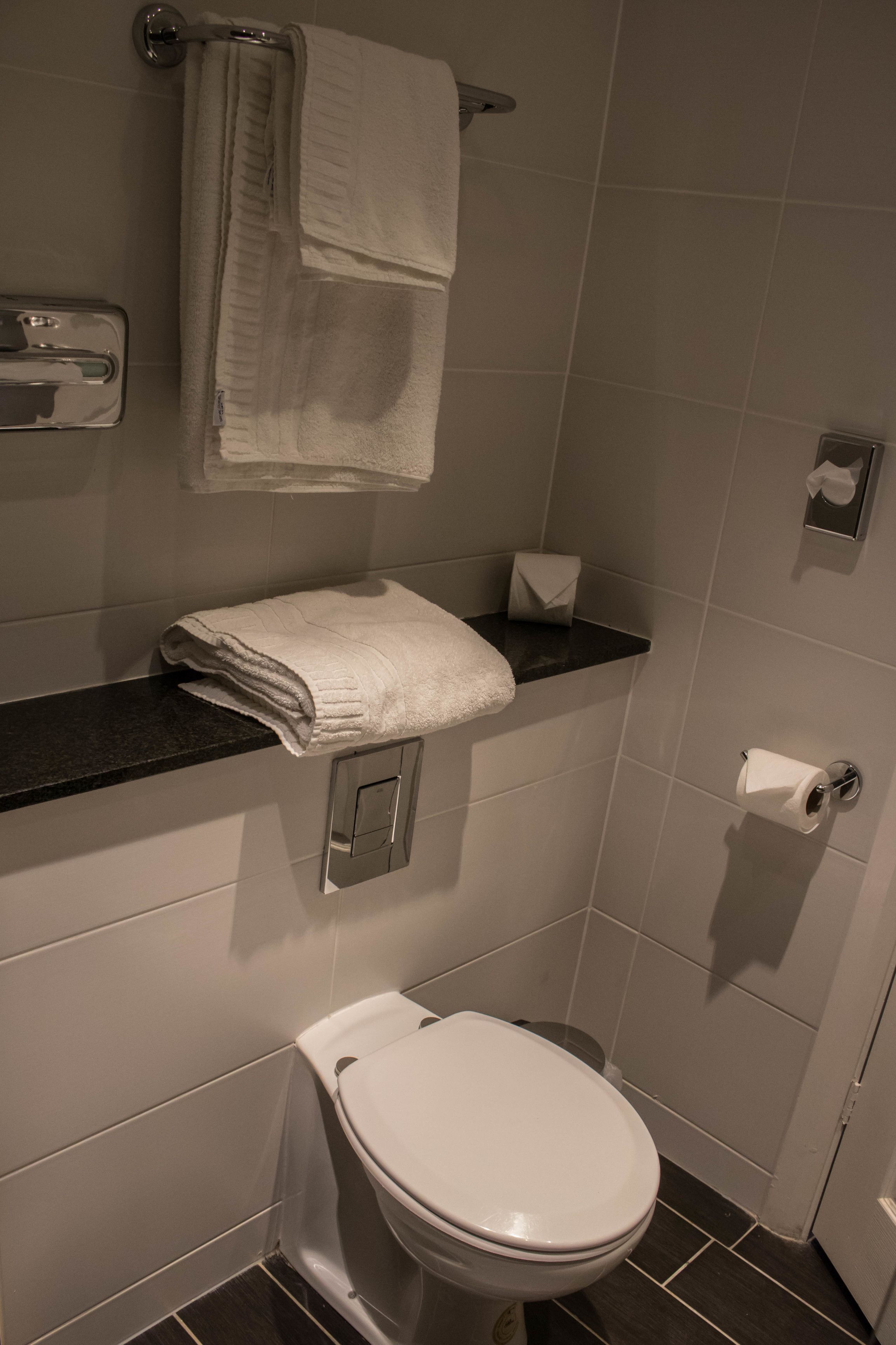 combined shower/bathtub, hair dryer, towels