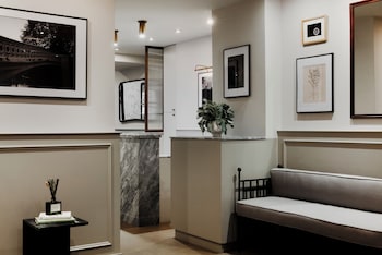 Sitting area in hotel lobby at The Bayard