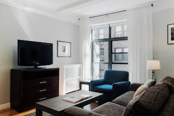 LCD TV, DVD player, iPod dock at The Bayard