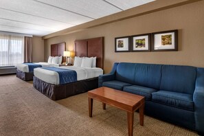 Suite, 1 Bedroom, Non Smoking | Desk, laptop workspace, blackout drapes, iron/ironing board