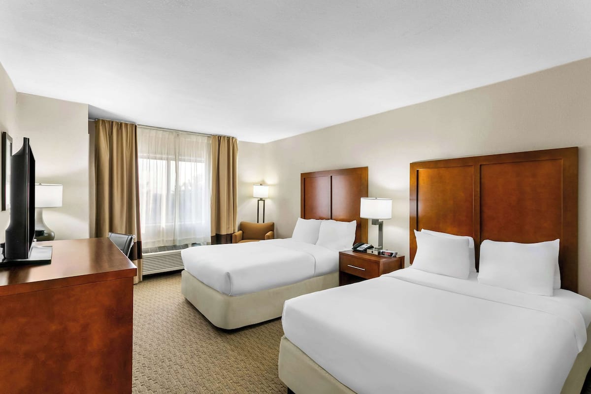 Standard Double Room, 2 Double Beds, Non Smoking | Premium bedding, down comforters, memory foam beds, desk
