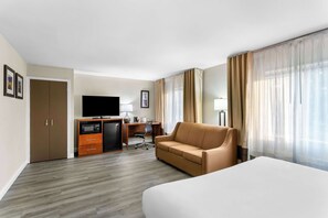 Premium bedding, down duvets, memory-foam beds, desk