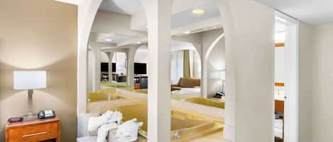 Premium bedding, down comforters, memory foam beds, desk