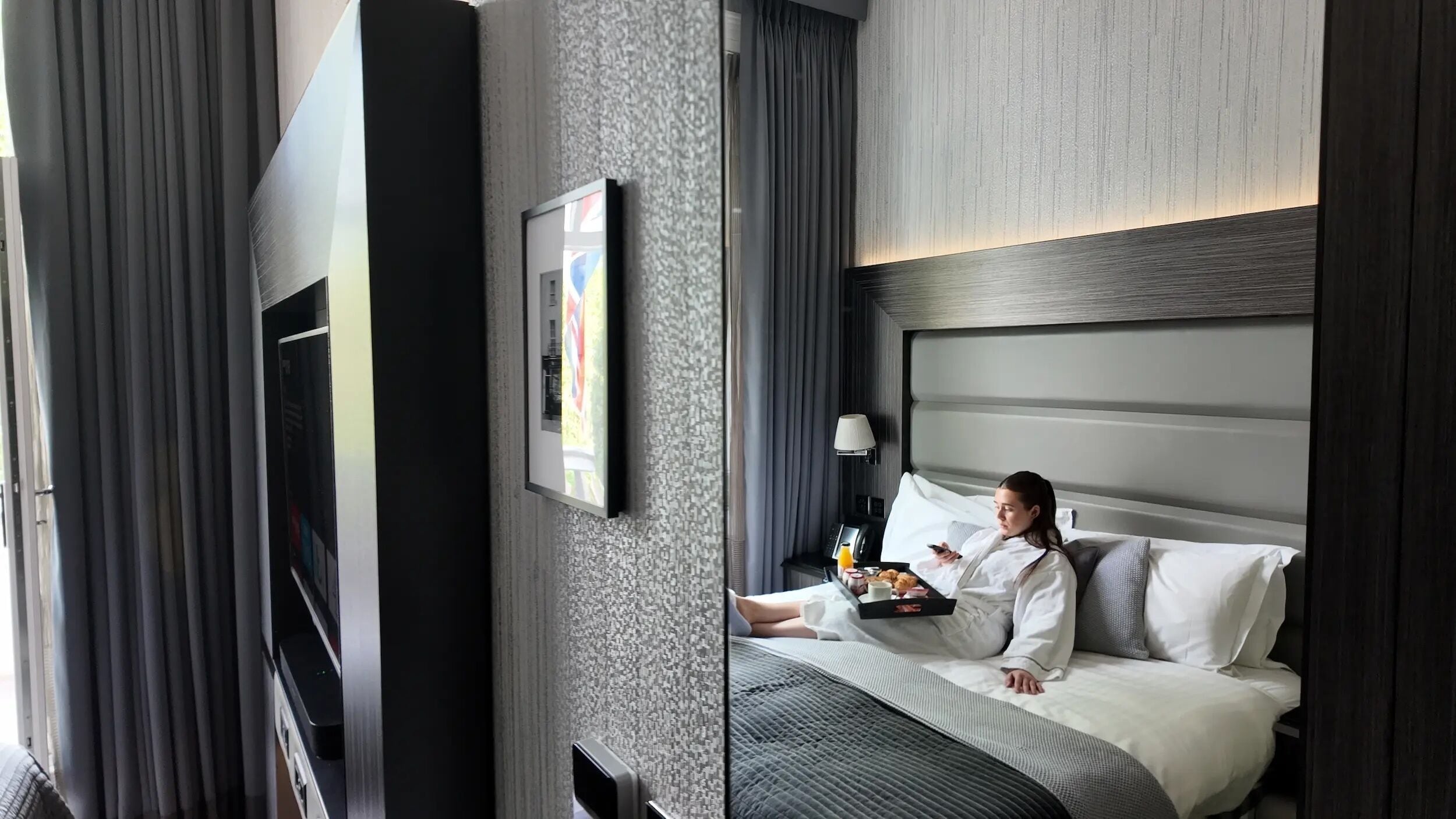 Kamar Double Standar, 1 Tempat Tidur Queen, pemandangan kebun (Small Queen Room) | Seprai katun Mesir, seprai premium, dan tempat tidur Select Comfort
