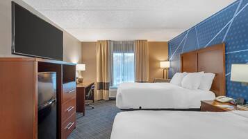 Standard Double Room, 2 Double Beds, Non Smoking | Premium bedding, individually furnished, desk, laptop workspace