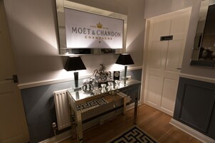 Individually decorated, individually furnished, desk, iron/ironing board