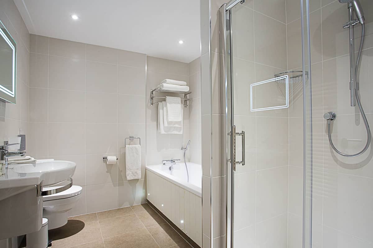 free toiletries, hair dryer, bathrobes, towels