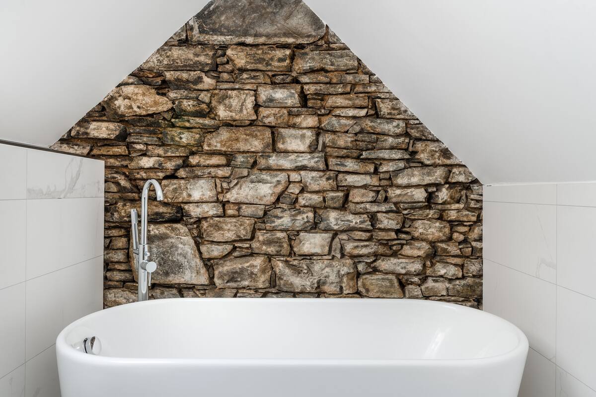 loft suite | bathroom | designer toiletries, hair dryer, bathrobes, slippers