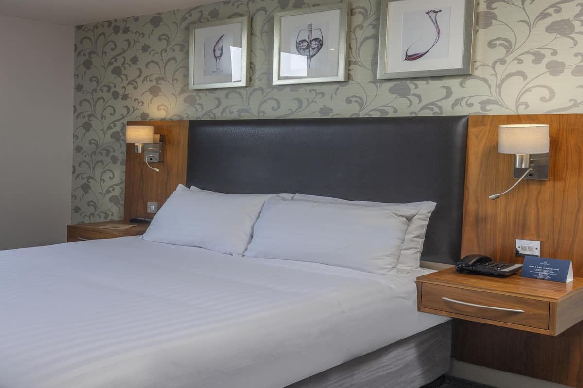 1 bedroom, desk, blackout curtains, iron/ironing board