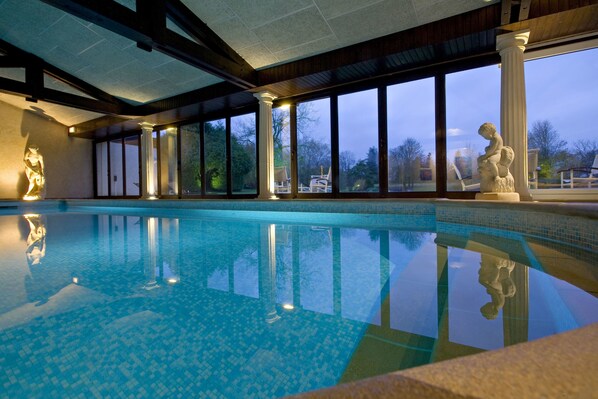 Indoor pool, open 8:00 AM to 8:00 PM, sun loungers