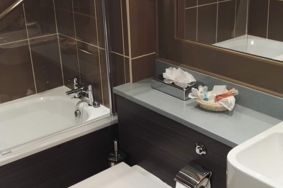 free toiletries, hair dryer, towels