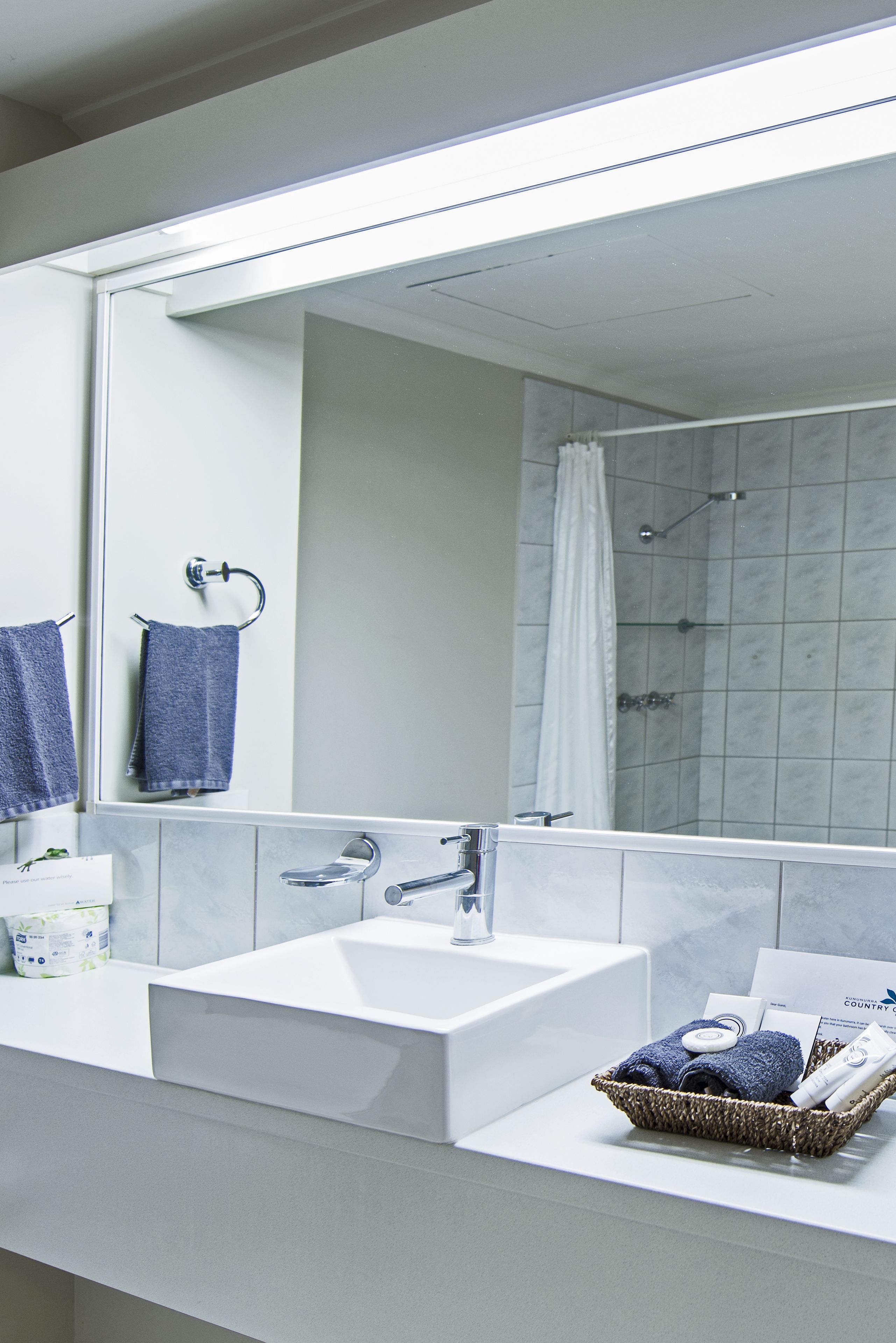 queen room (upstairs only) | bathroom | shower, free toiletries, hair dryer, towels