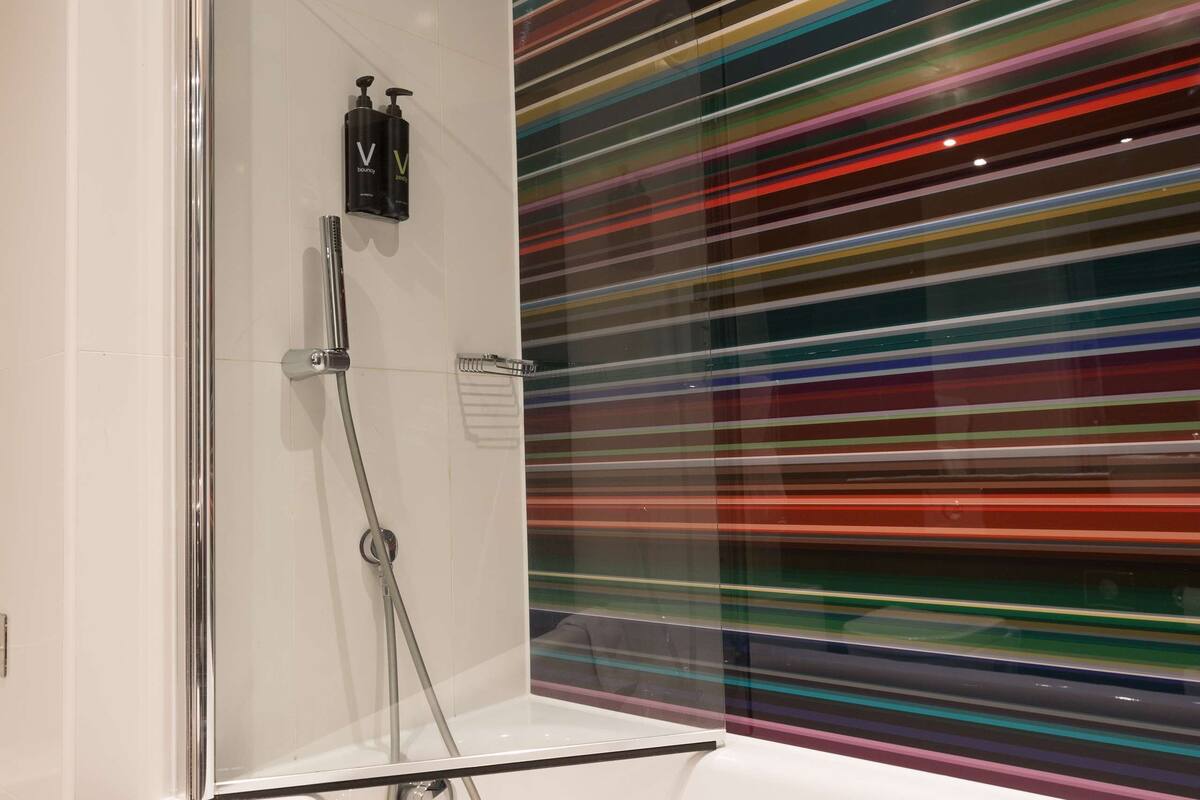 free toiletries, hair dryer, towels