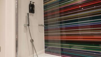 Eco-friendly toiletries, hair dryer, towels