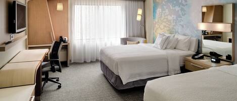 Room, 2 Queen Beds | Desk, laptop workspace, iron/ironing board, free cribs/infant beds