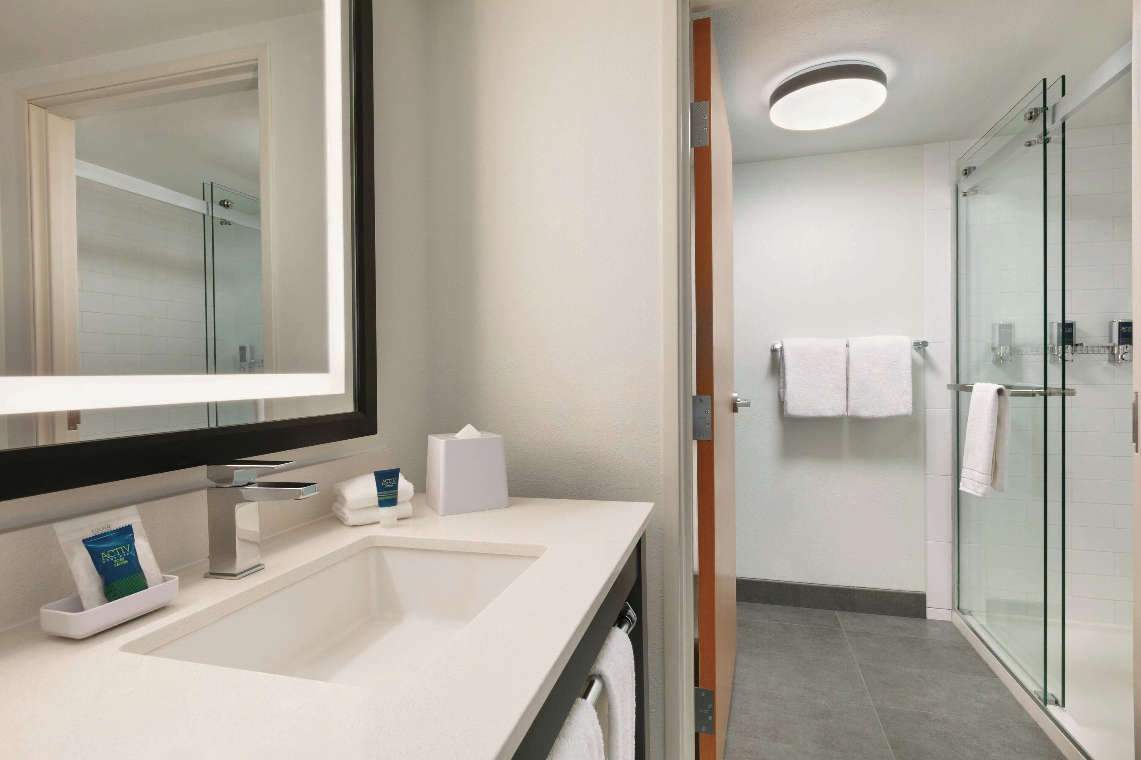 free toiletries, hair dryer, towels