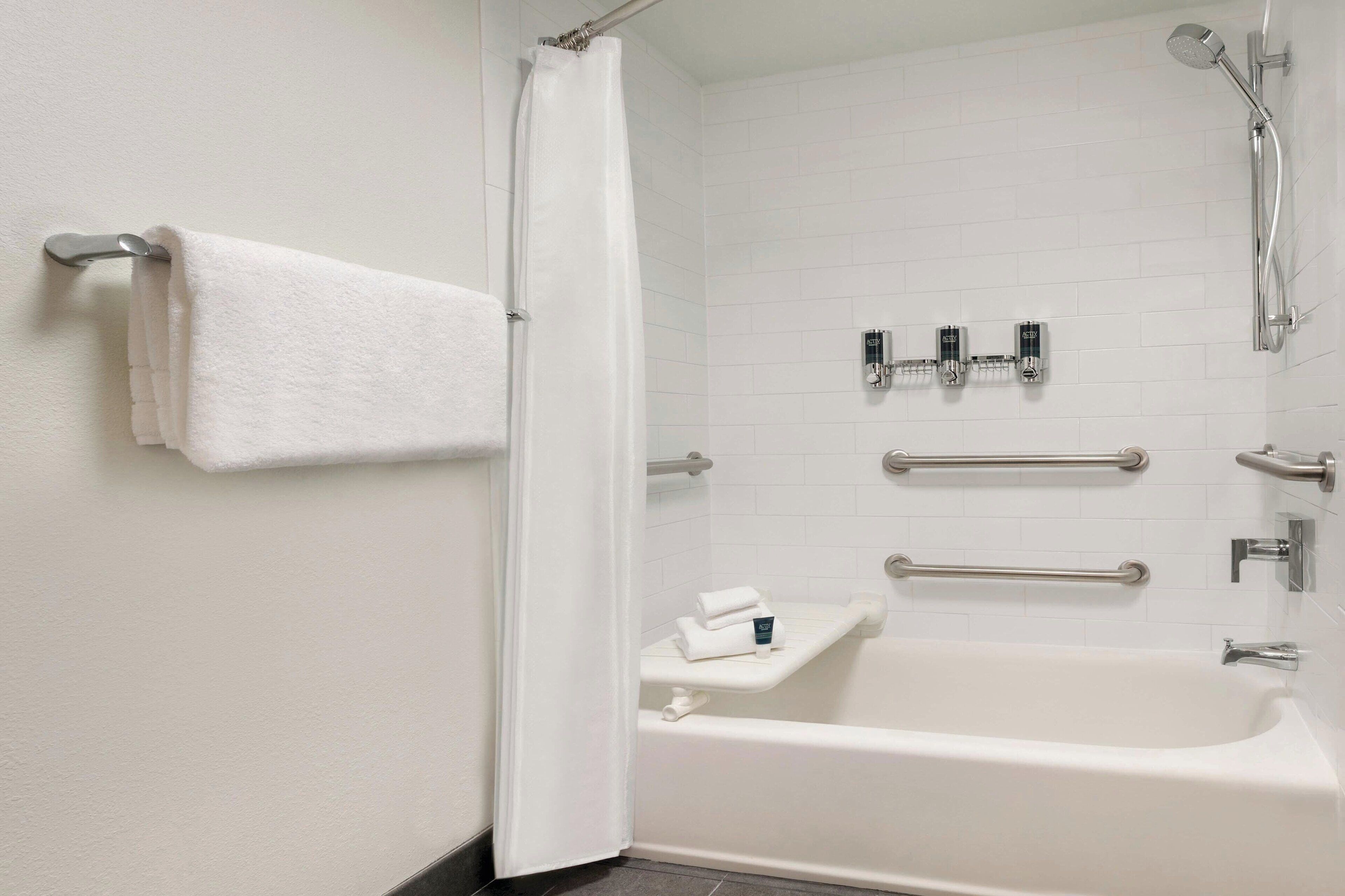 free toiletries, hair dryer, towels