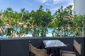 Double or Twin Room, Balcony, Pool View (1st Floor) | View from room - Hotel Le Tilbury (Porto-Vecchio)