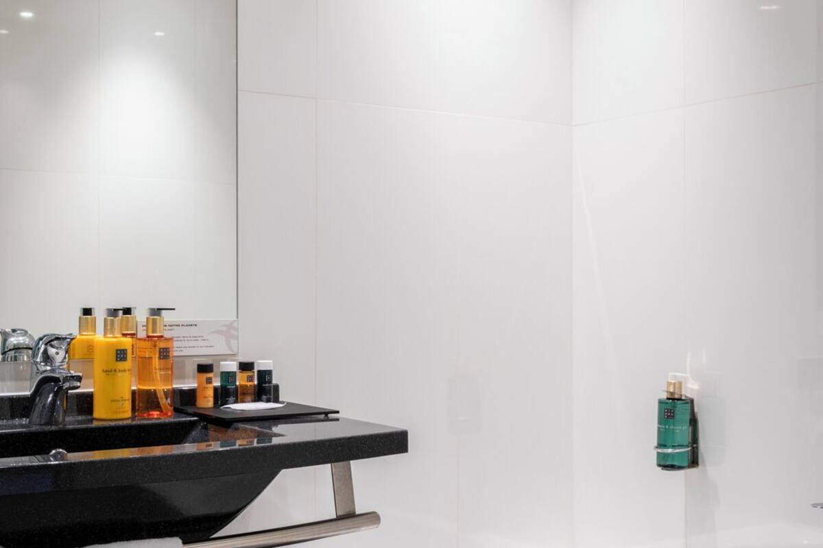 chambre double - prestige | bathroom | shower, rainfall showerhead, free toiletries, hair dryer