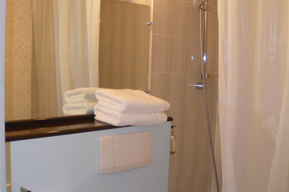 standard double room, 1 double bed | bathroom | combined shower/bathtub, free toiletries, hair dryer, towels